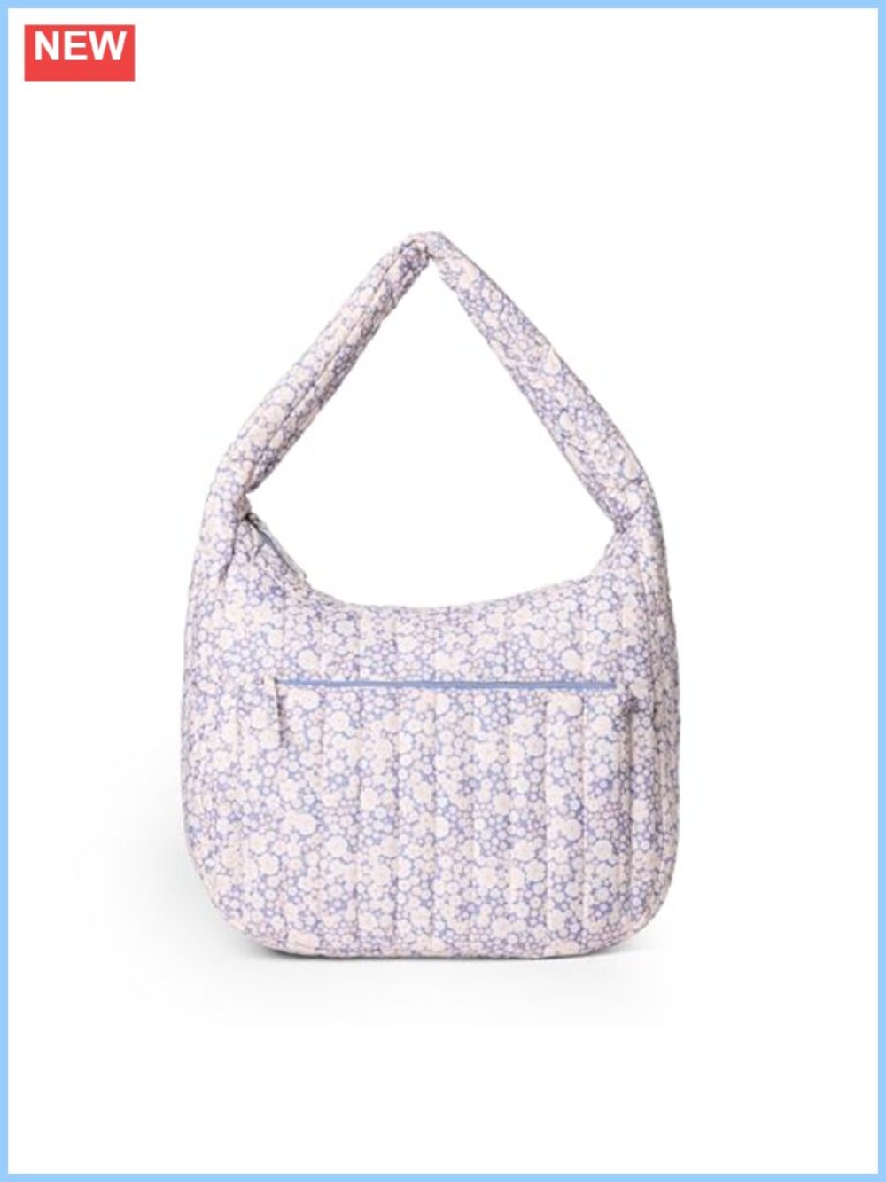 Quilted Cotton Puffer Tote Bag Zip Shoulder Bag Large